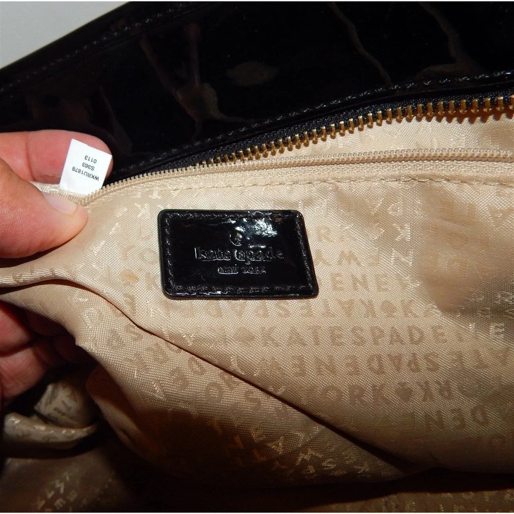 Kate Spade New York Black Patent‎ Perforated Logo Tote Bag